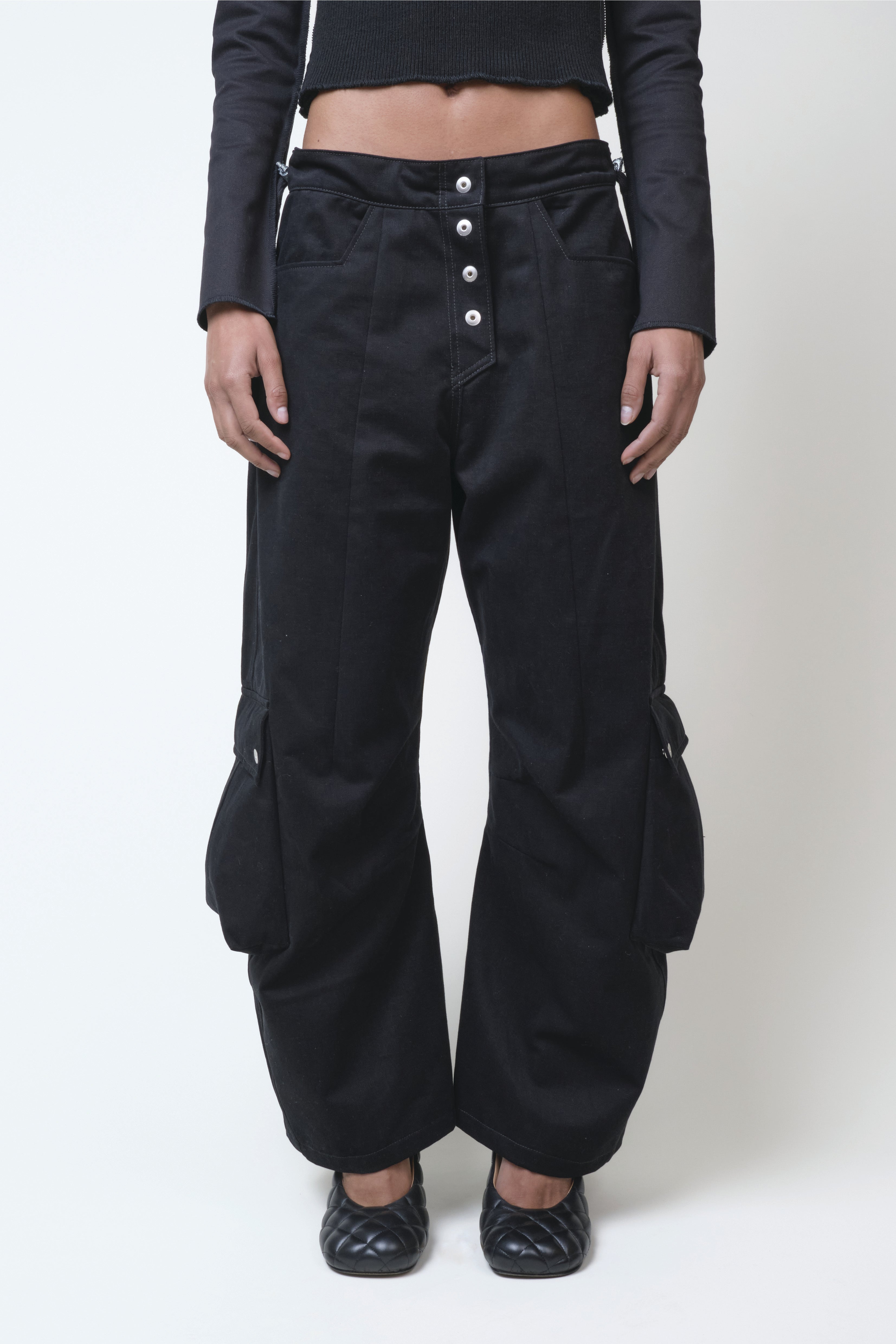 BANANA CARGO PANT BLACK COTTON