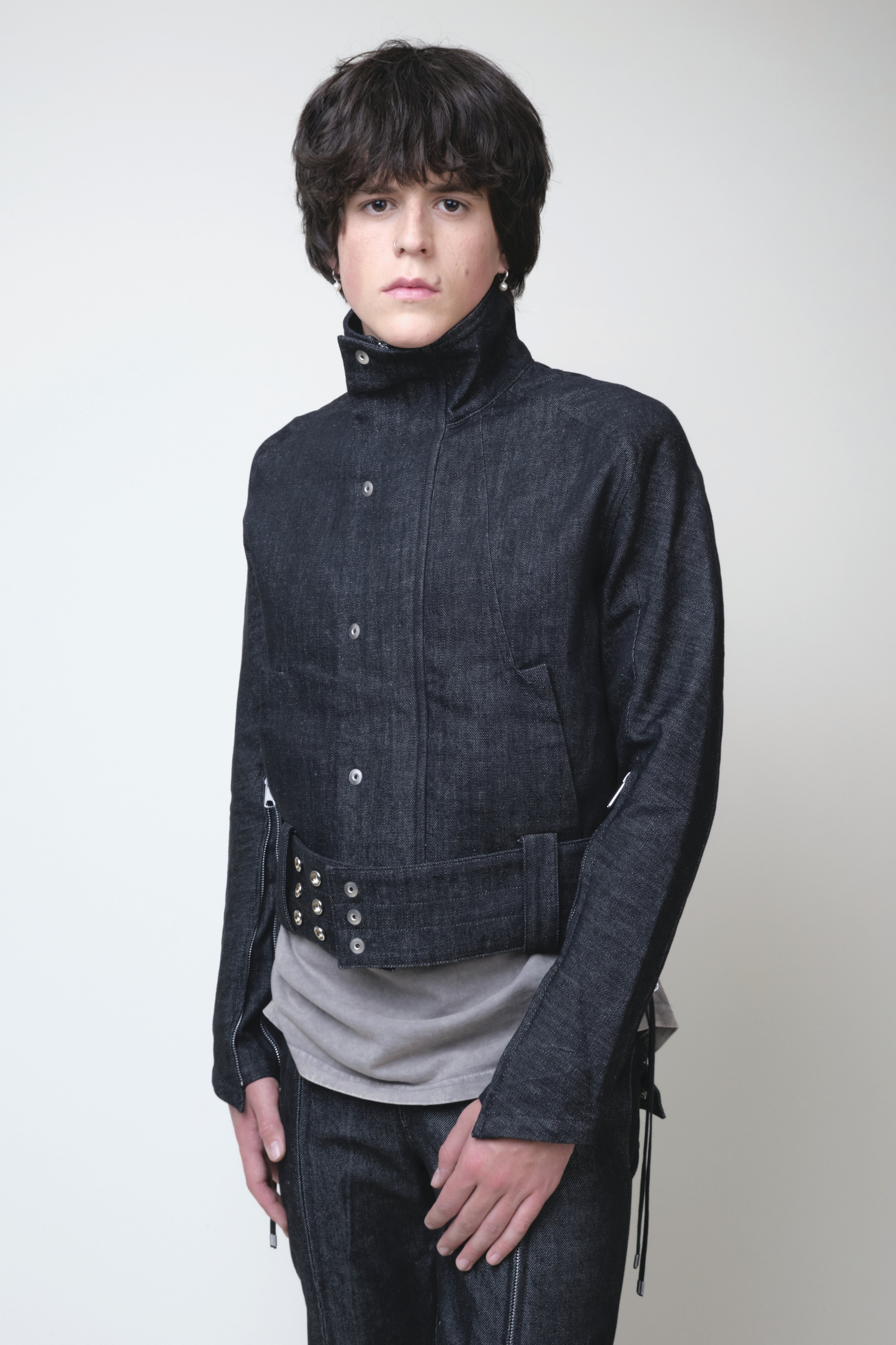 CROP JACKET WASHED DENIM