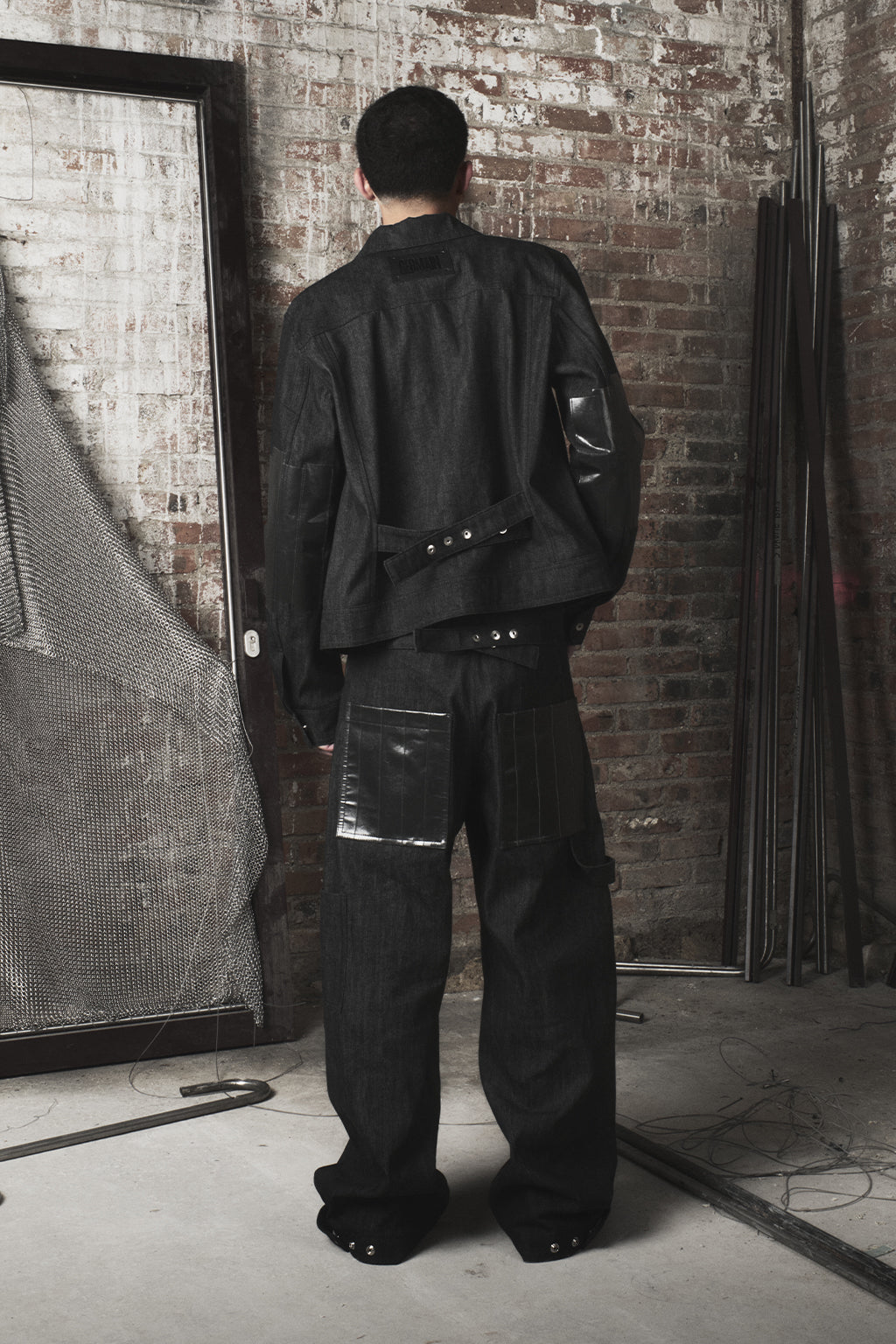 DOUBLE KNEE CARPENTER BLACK DENIM