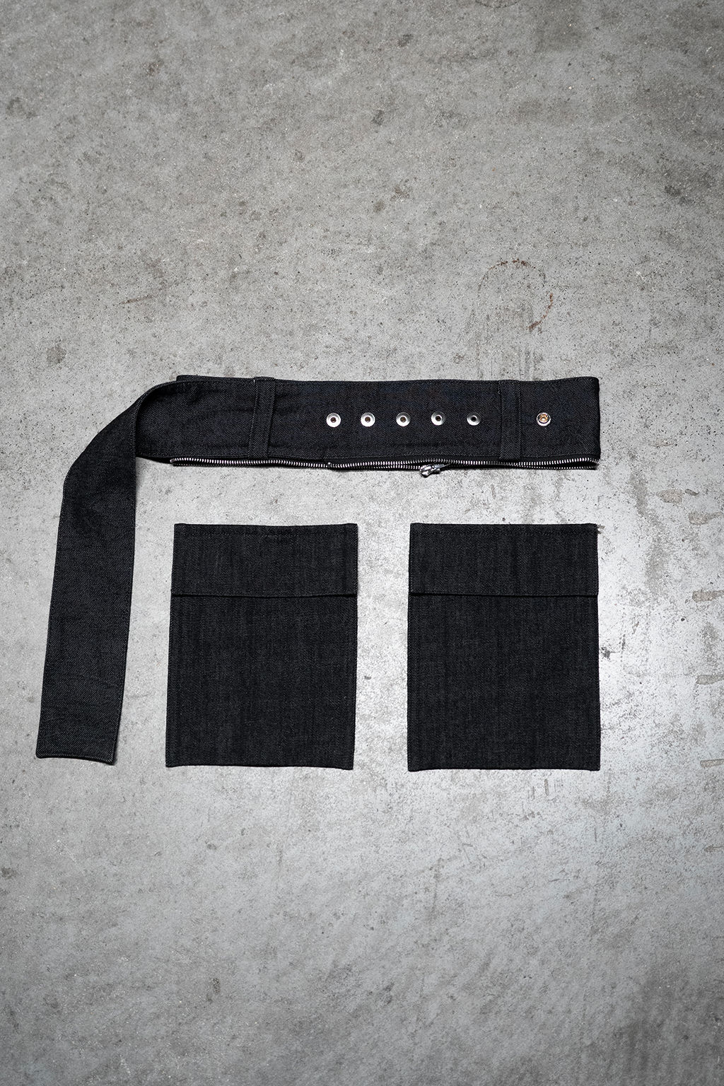 TECHNICAL MINI SKIRT BLACK DENIM