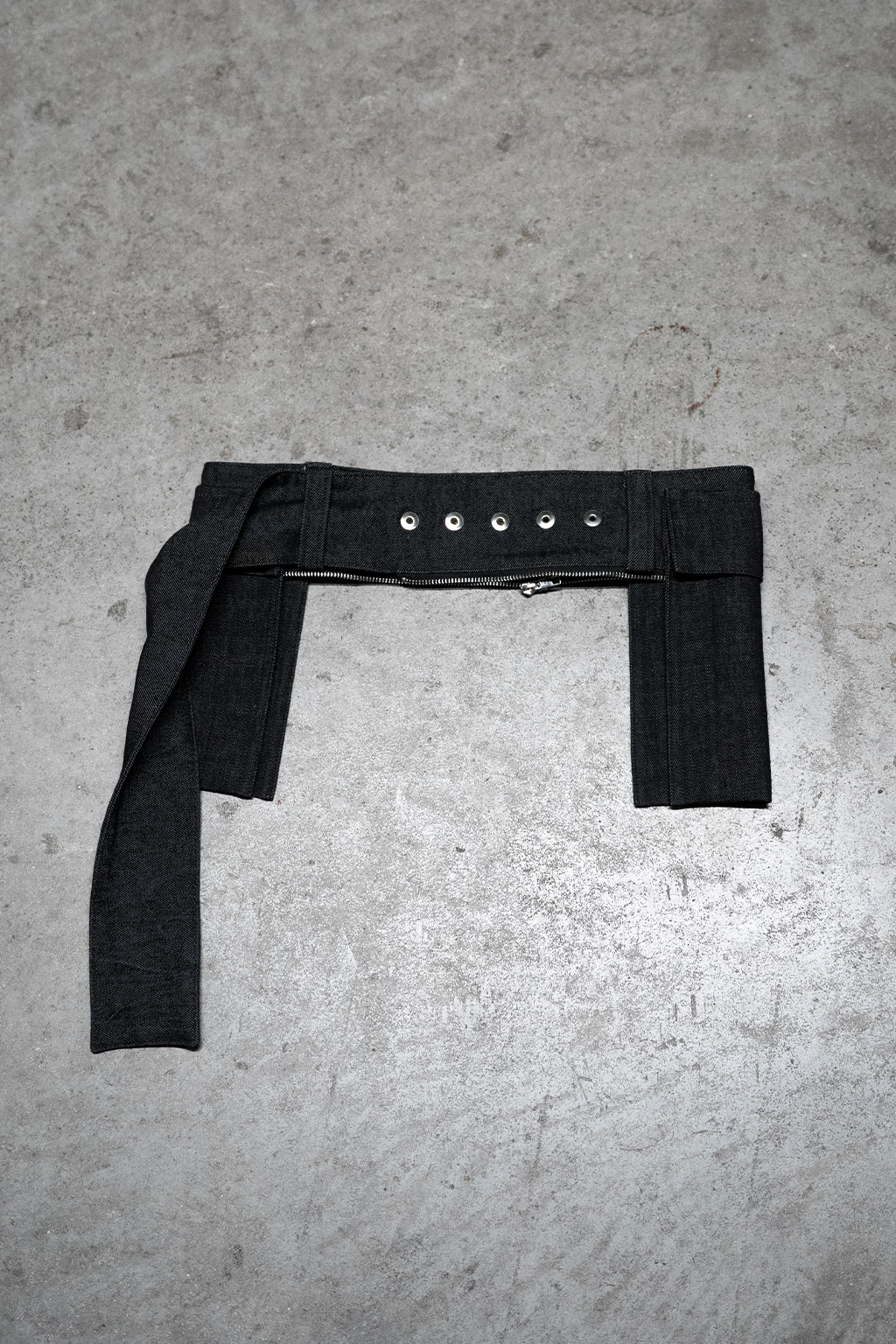 TECHNICAL MINI SKIRT BLACK DENIM