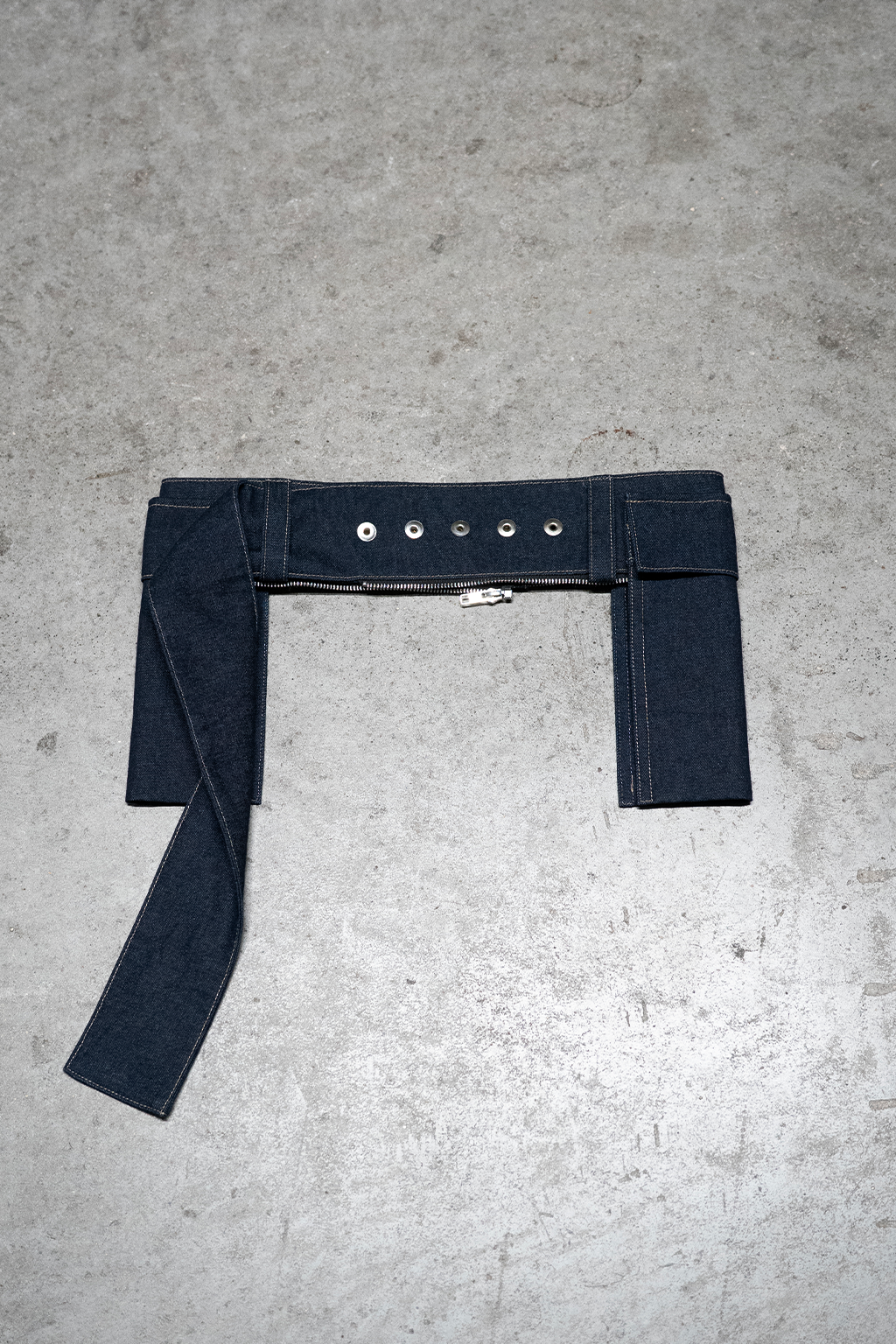 TECHNICAL MINI SKIRT RAW DENIM