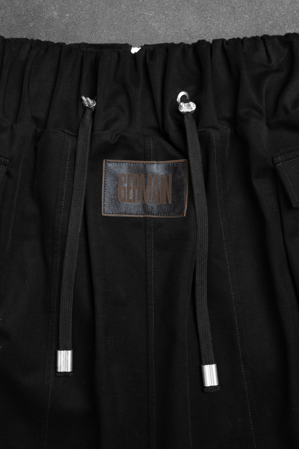 CARGO ZIPPER SKIRT BLACK COTTON