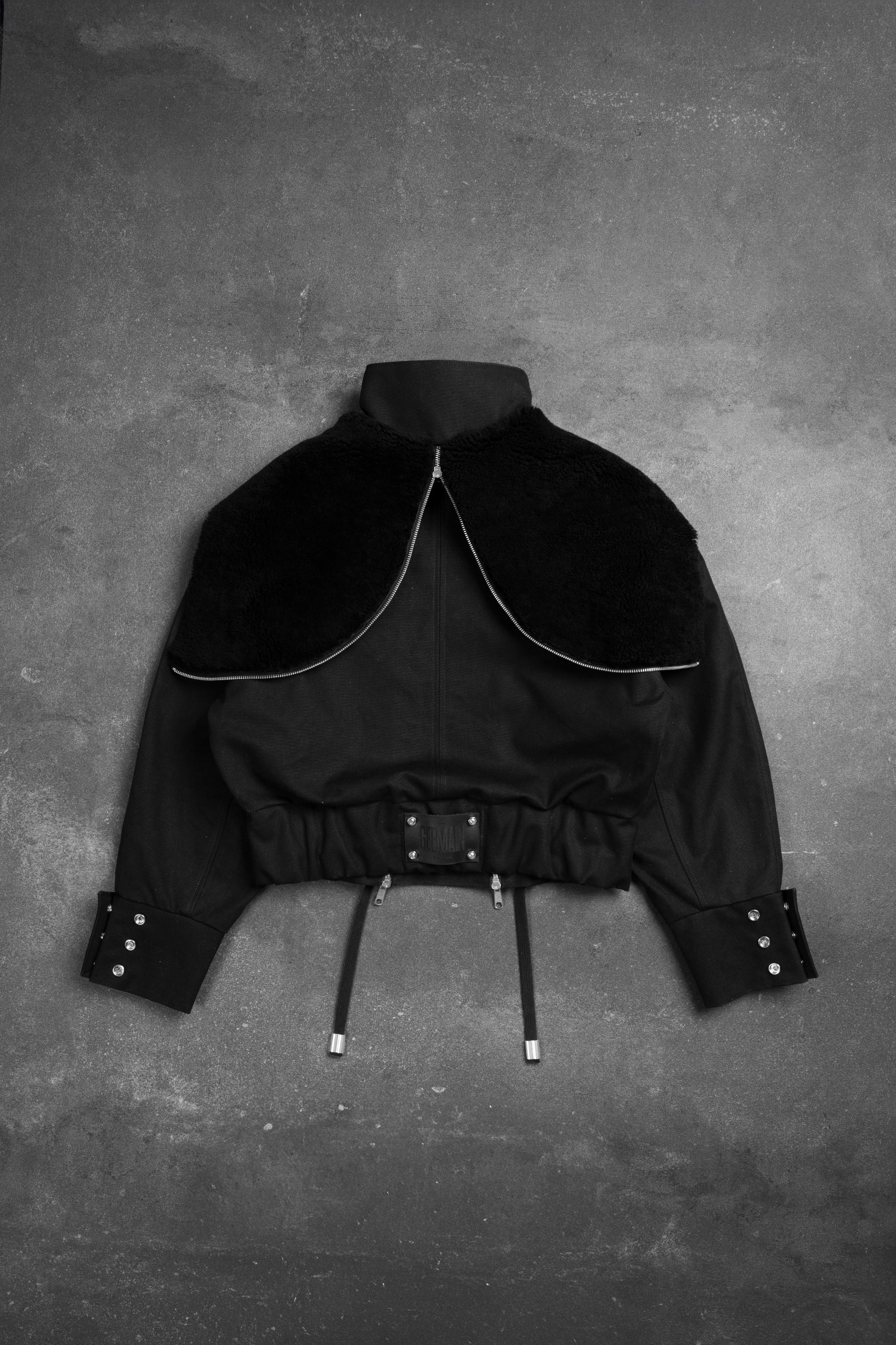 FUR HOOD DOUBLE ZIPPER BOMBER