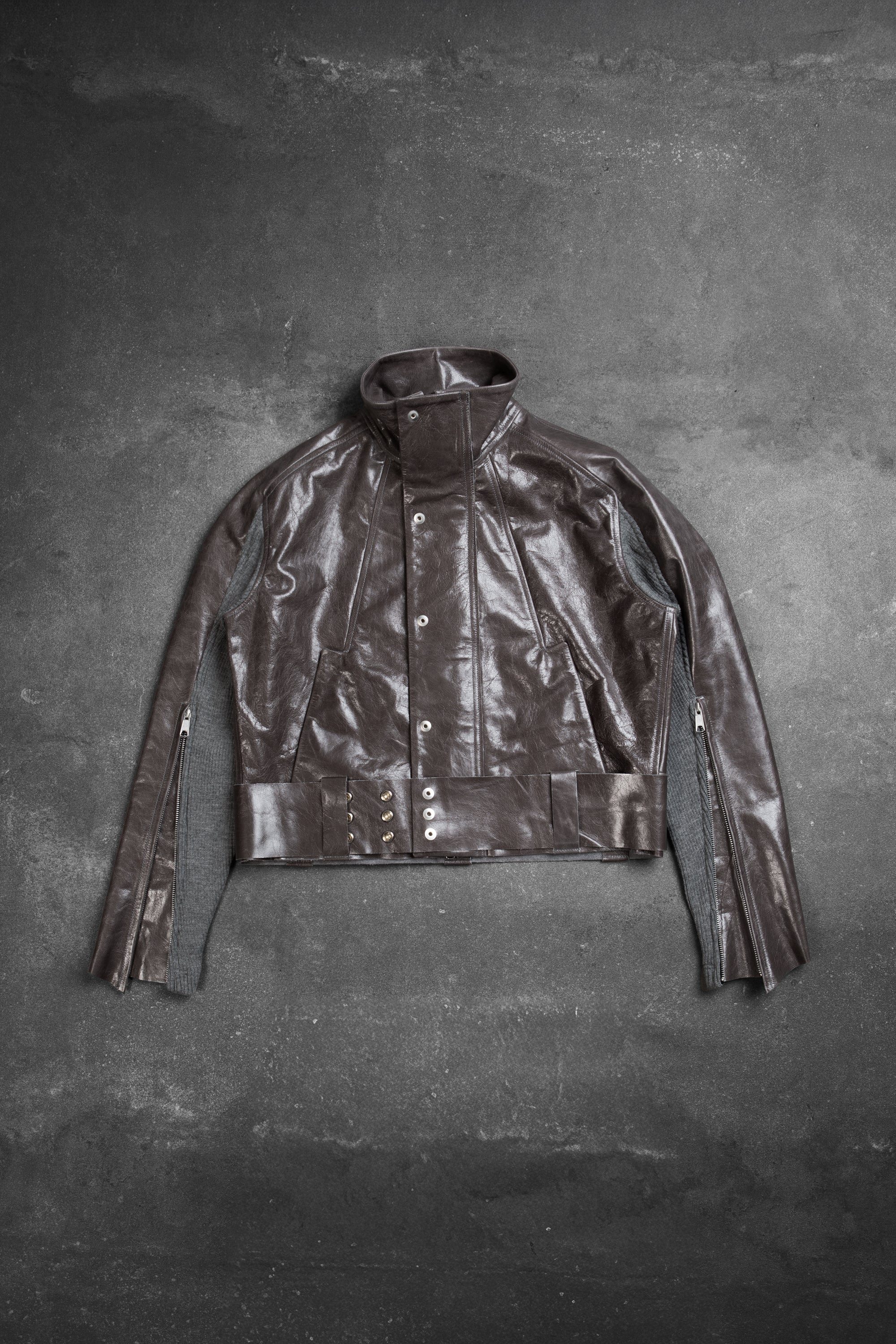 WAXED CONCRETE CROP JACKET 1/1