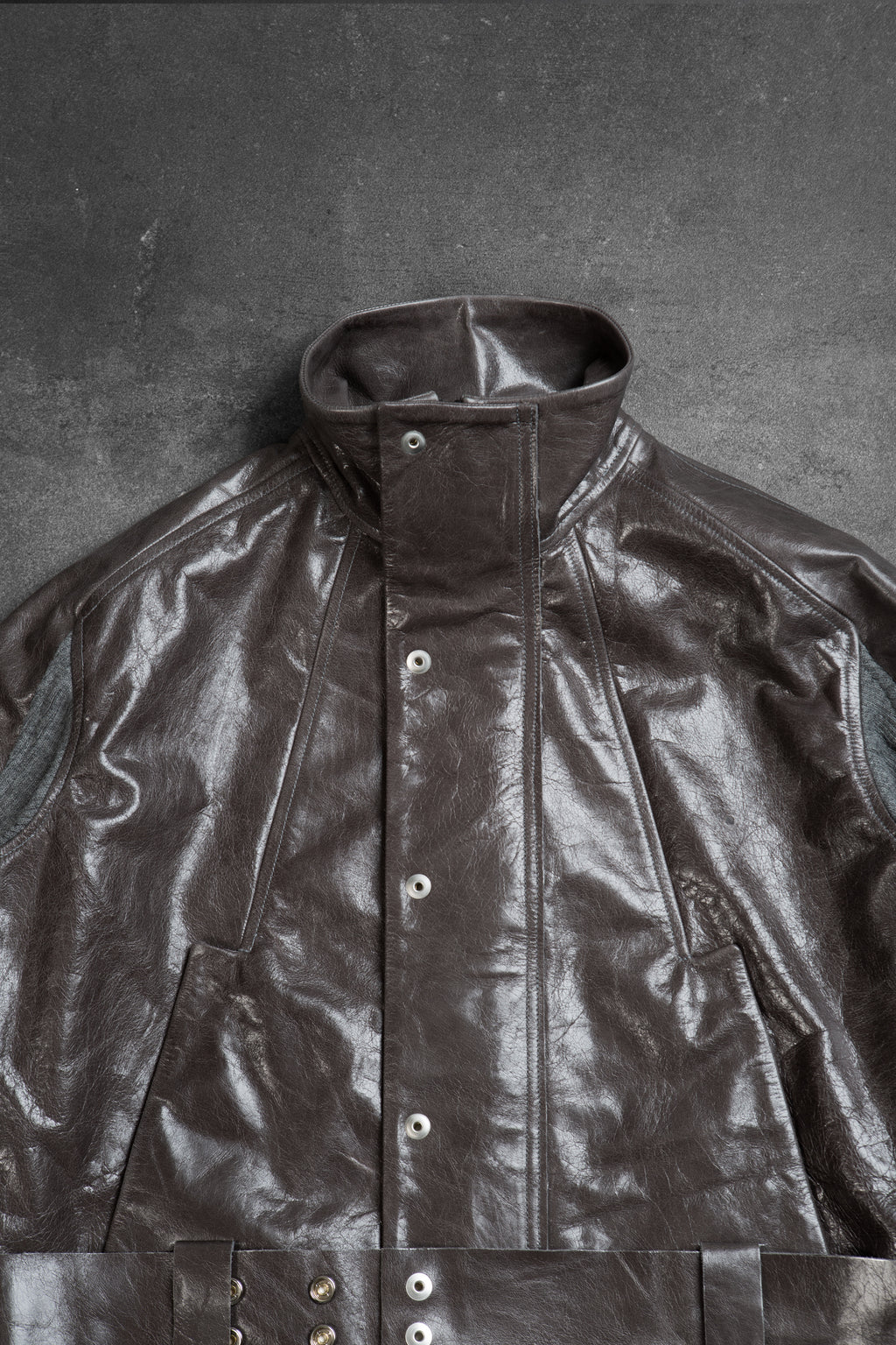 WAXED CONCRETE CROP JACKET 1/1