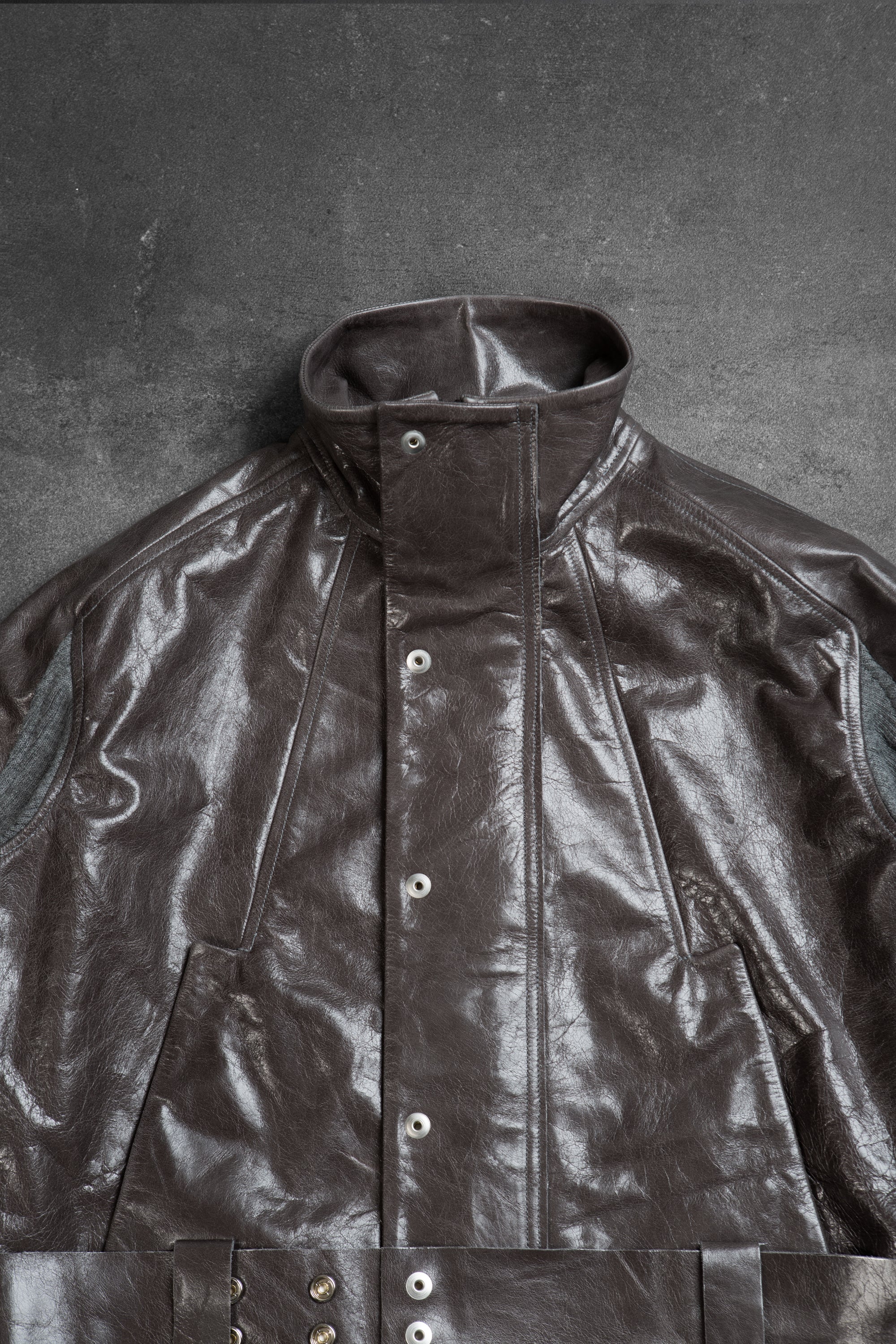WAXED CONCRETE CROP JACKET 1/1