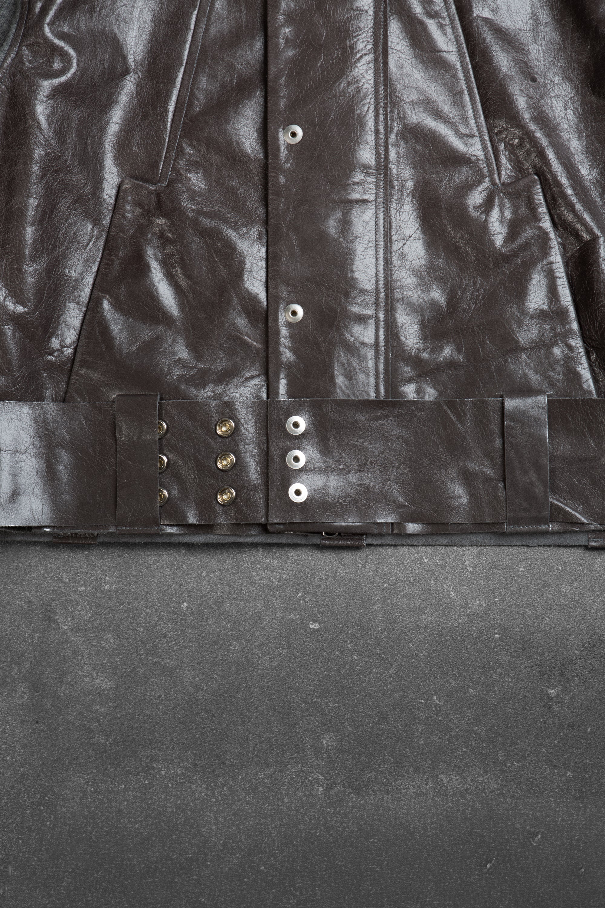 WAXED CONCRETE CROP JACKET 1/1