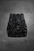CRUMPED LEATHER CORSET SKIRT