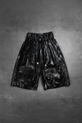 CRUMPLED LEATHER CARGO BOXING SHORT