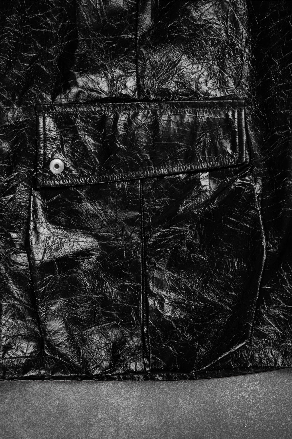 CRUMPLED LEATHER CARGO BOXING SHORT
