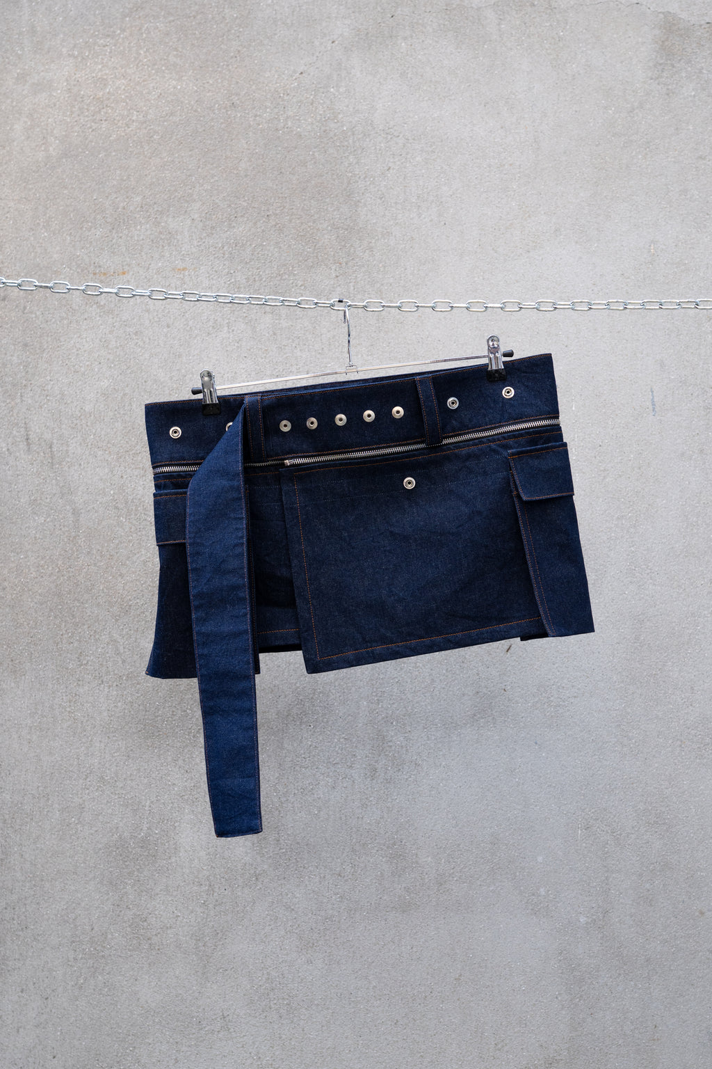 TECHNICAL MINI SKIRT DENIM
