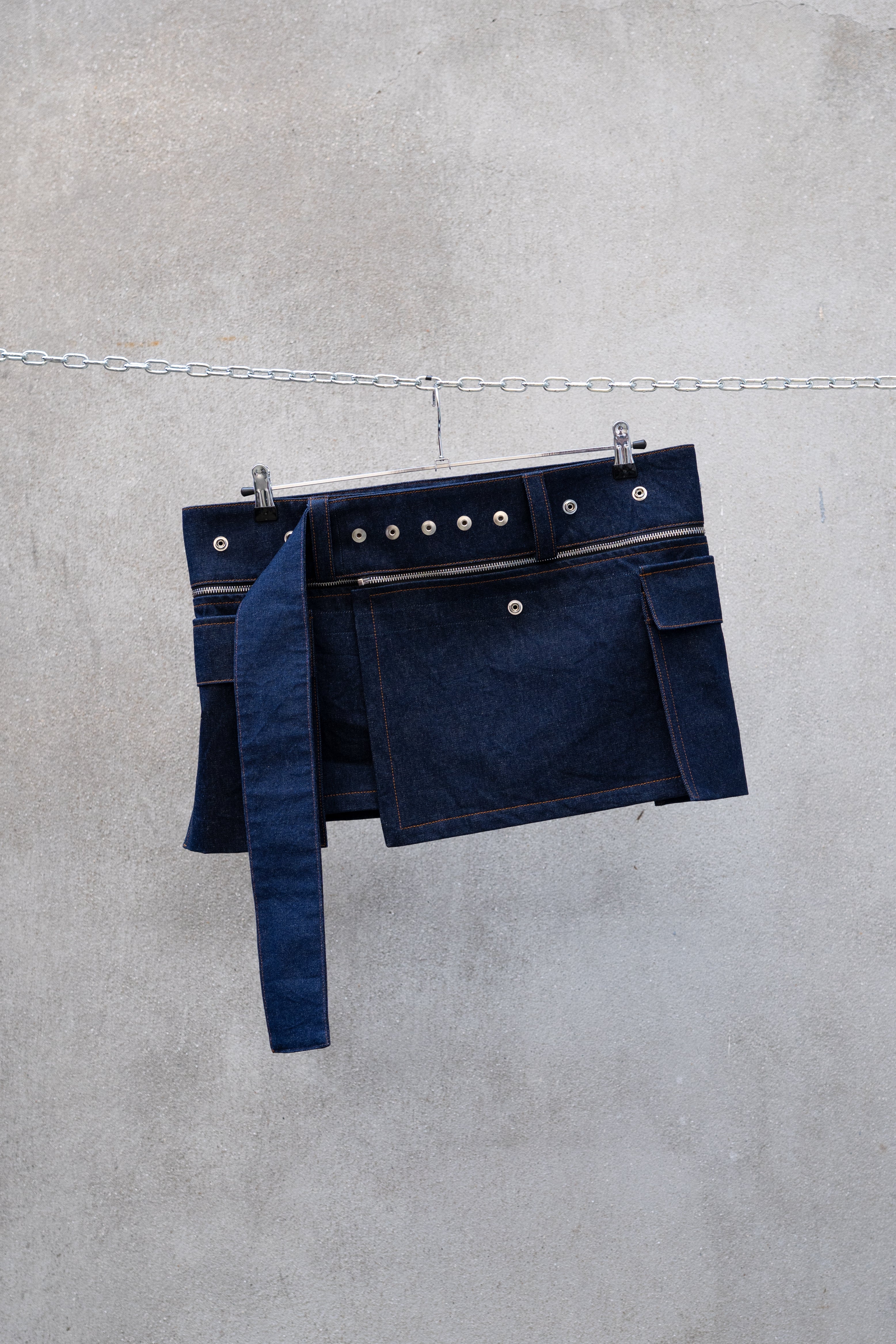 TECHNICAL MINI SKIRT DENIM