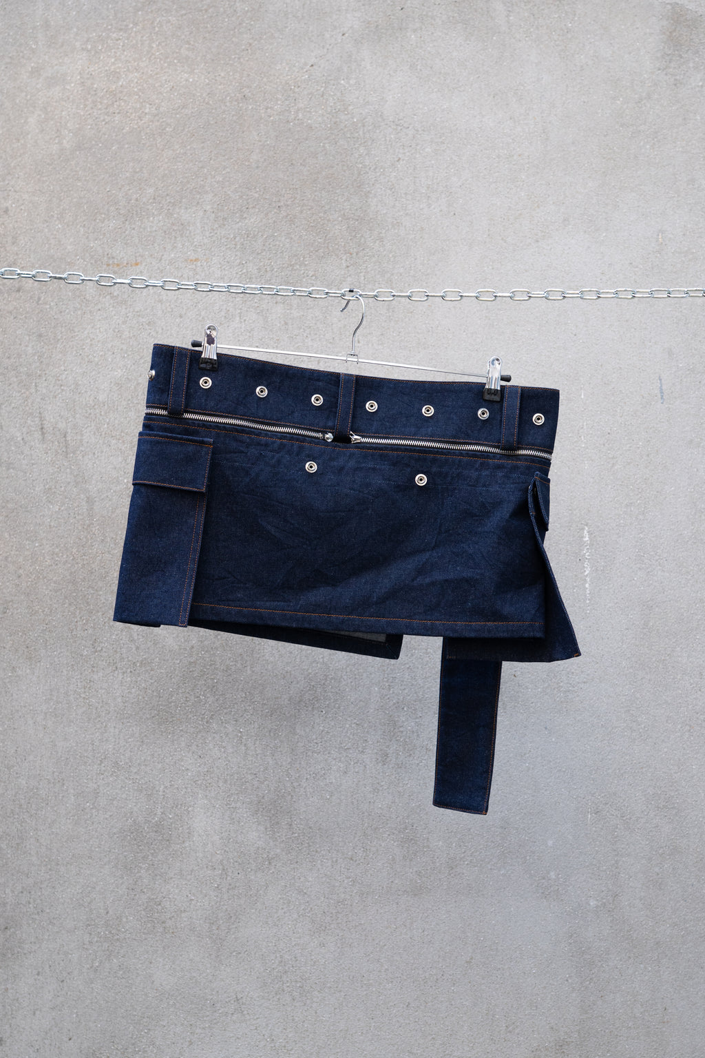 TECHNICAL MINI SKIRT DENIM
