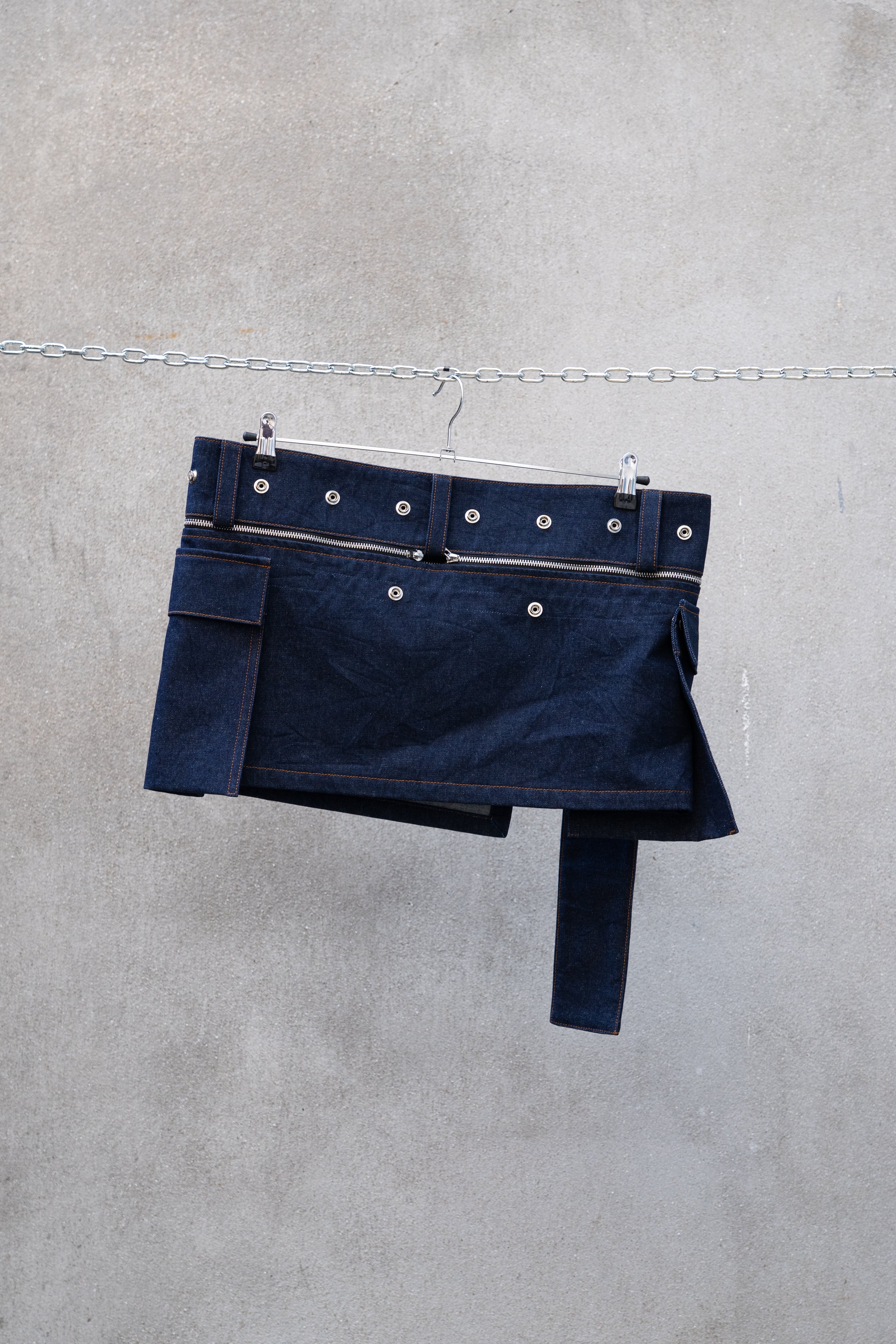 TECHNICAL MINI SKIRT DENIM