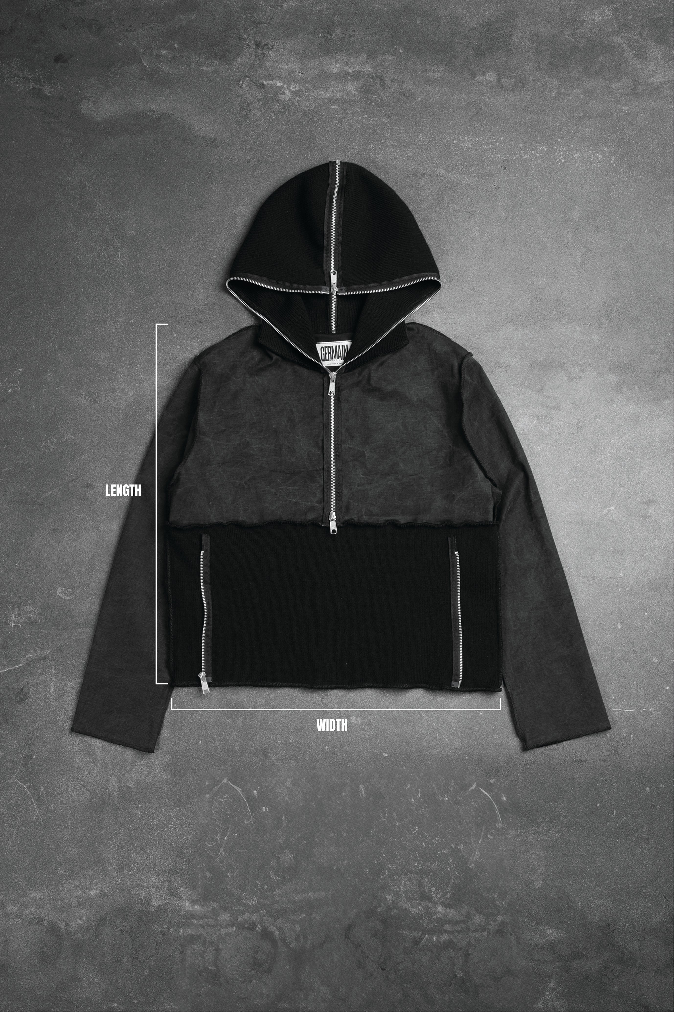 MULTI ZIPPER HOOD WASHED